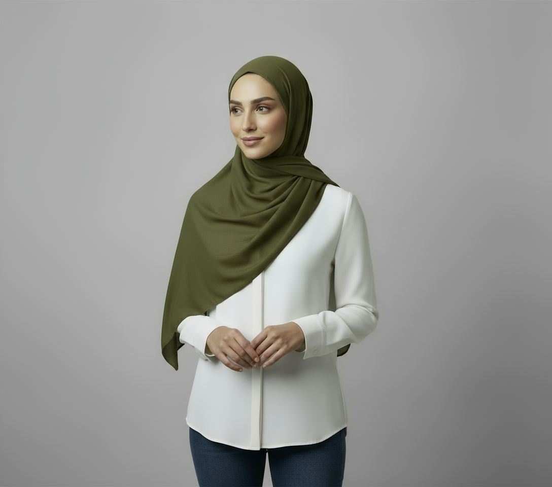Hijab - Olive Green - Image 2
