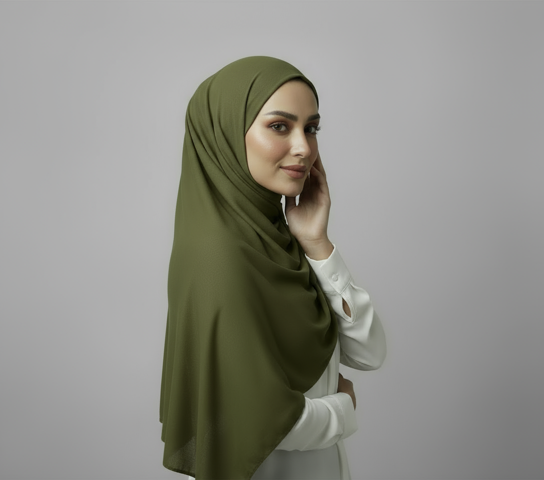 Hijab - Olive Green - Image 4