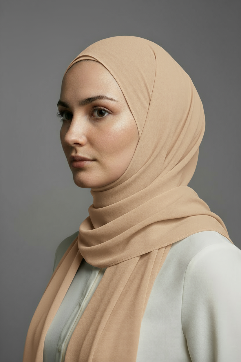 Hijab - Beige - Image 4
