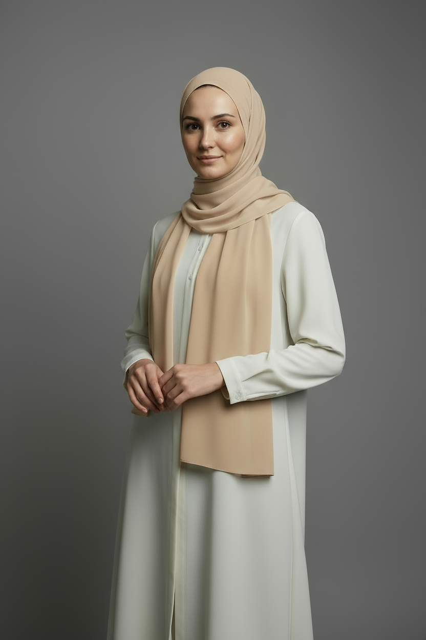 Hijab - Beige - Image 2