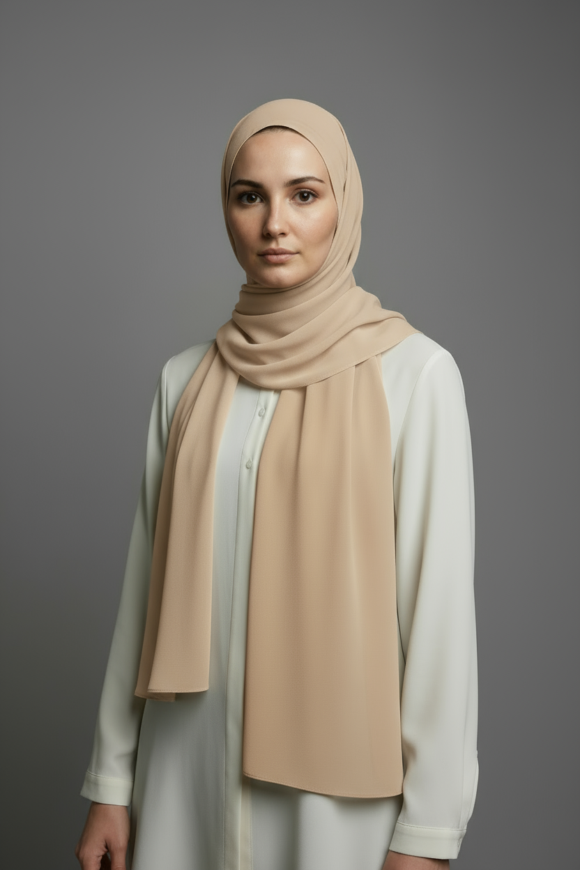 Hijab - Beige - Image 3